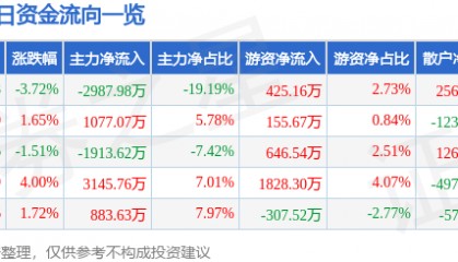 股票行情快报：隆基机械（002363）8月14日主力资金净卖出2987.98万元