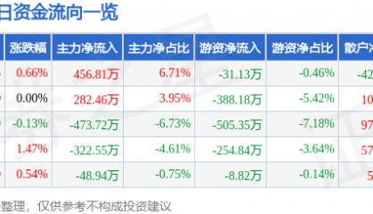 股票行情快报：隆基机械（002363）7月3日主力资金净买入456.81万元