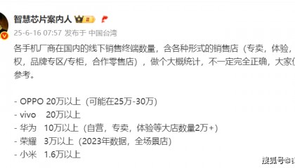 线下终端数量谁家强？OPPO、vivo无人比