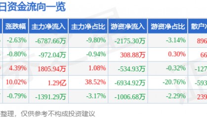 红星发展（600367）9月10日主力资金净卖出6787.66万元
